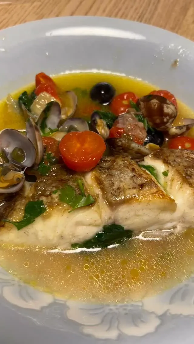 今日来るゲストのためにアクアパッツァの練習。